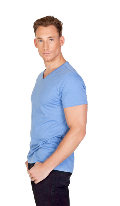 Mens Marl V-neck Tee - Image 2