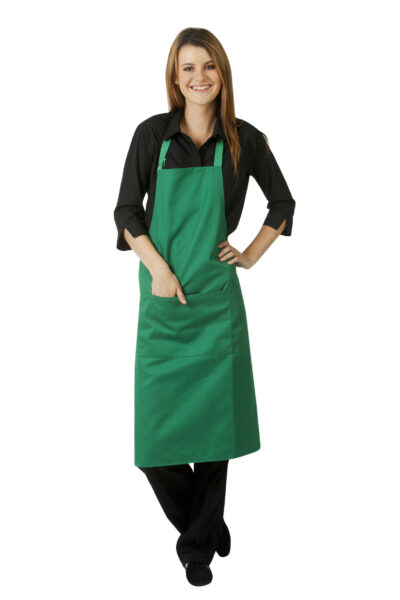 Full bib apron with pocket