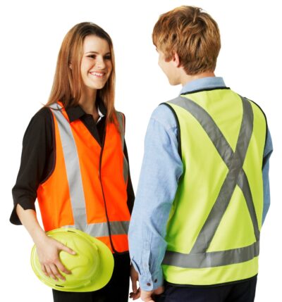 BWV83 Hi Vis Safety Vest with reflectie tape X pattern
