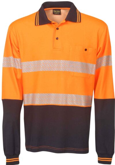 BWP76 Segment taped cotton back L/sleeve Polo - Image 3
