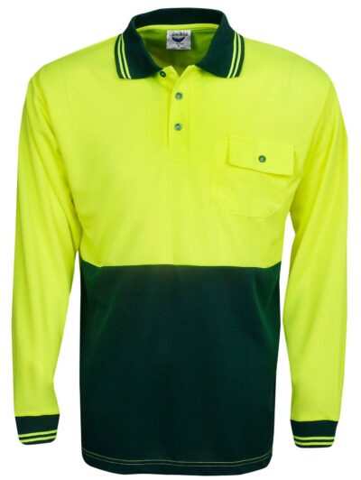 BWP81 HI Vis Cooldry Long sleeve Polo - Image 3