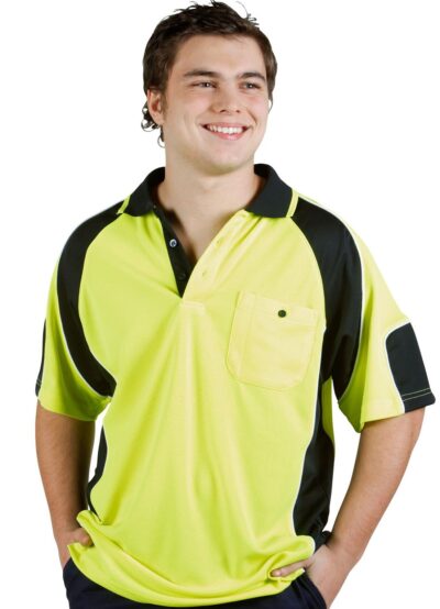 BWP87 Hi Vis Cooldry Side panel short sleeve polo