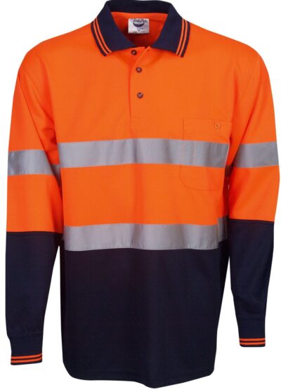 BWP91 Day/Night Hi Vis Cooldry Long sleeve Polo