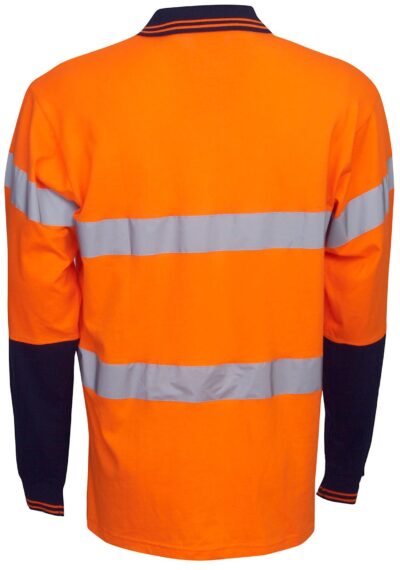 BWP95 100% Cotton D/N Hi Vis Long sleeve Polo - Image 2